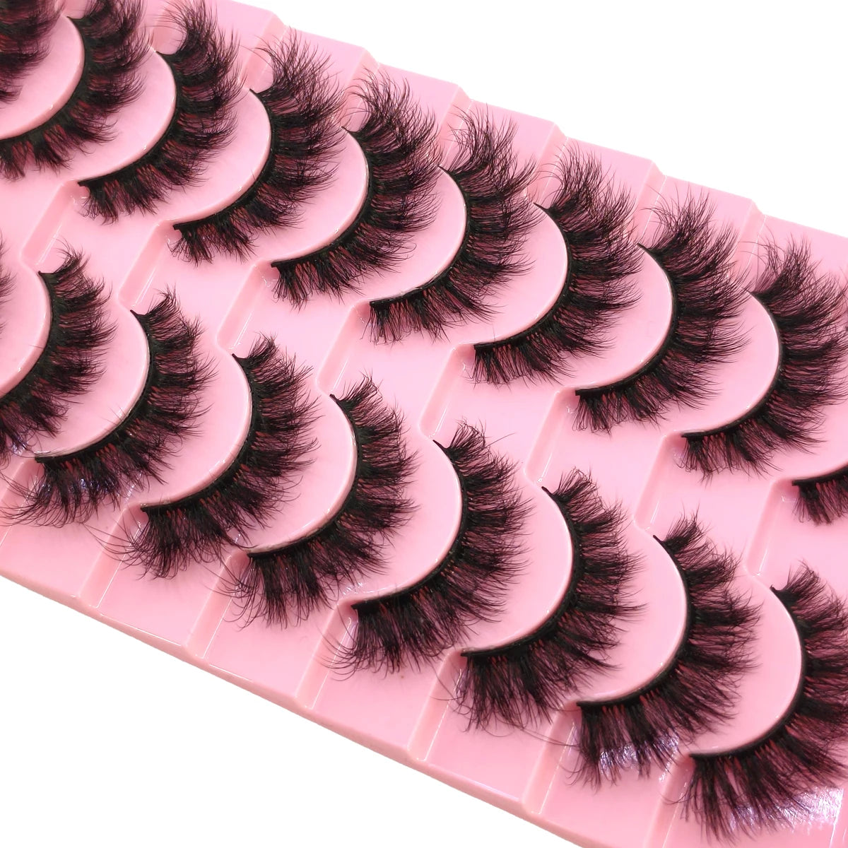 10 Pairs 8D Mink Lashes – Natural & Dramatic Volume False Eyelashes