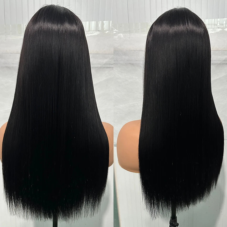 100% Raw Donor Hair Bone Straight Lace Wig 300 Density Double Drawn HD Lace Closure Wig Glueless Wear And Go