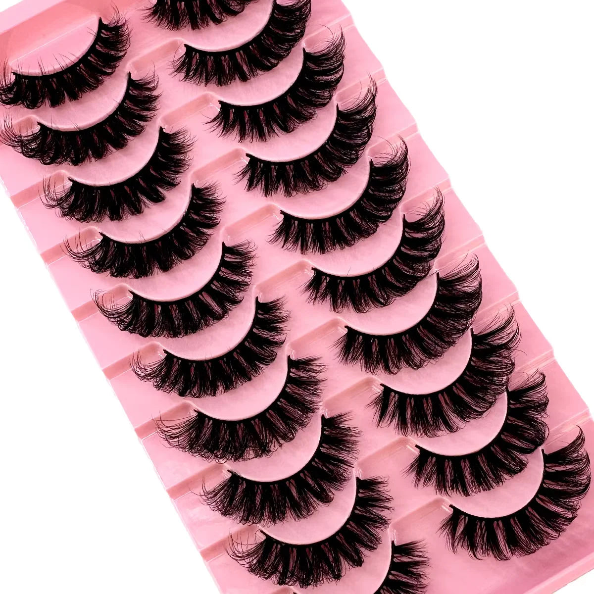 10 Pairs 8D Mink Lashes – Natural & Dramatic Volume False Eyelashes