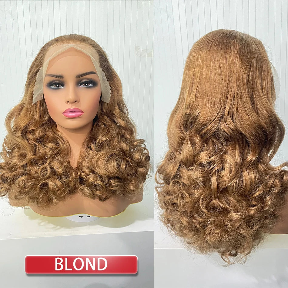 100% Vietnamese Super Double Drawn Bone Curly Wigs Transparent Lace Frontal Wig