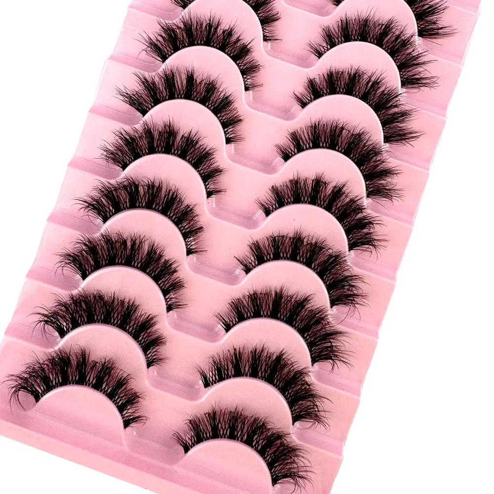 10 Pairs 8D Mink Lashes – Natural & Dramatic Volume False Eyelashes