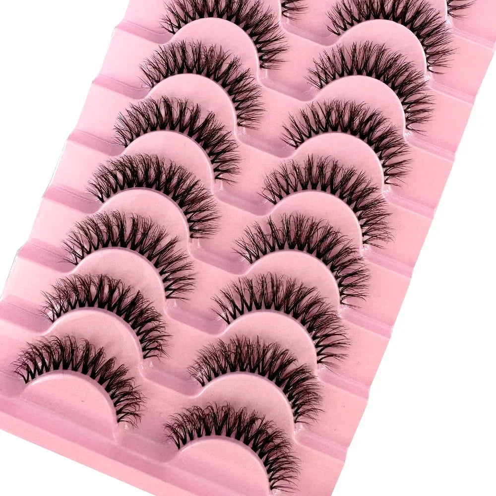 10 Pairs 8D Mink Lashes – Natural & Dramatic Volume False Eyelashes