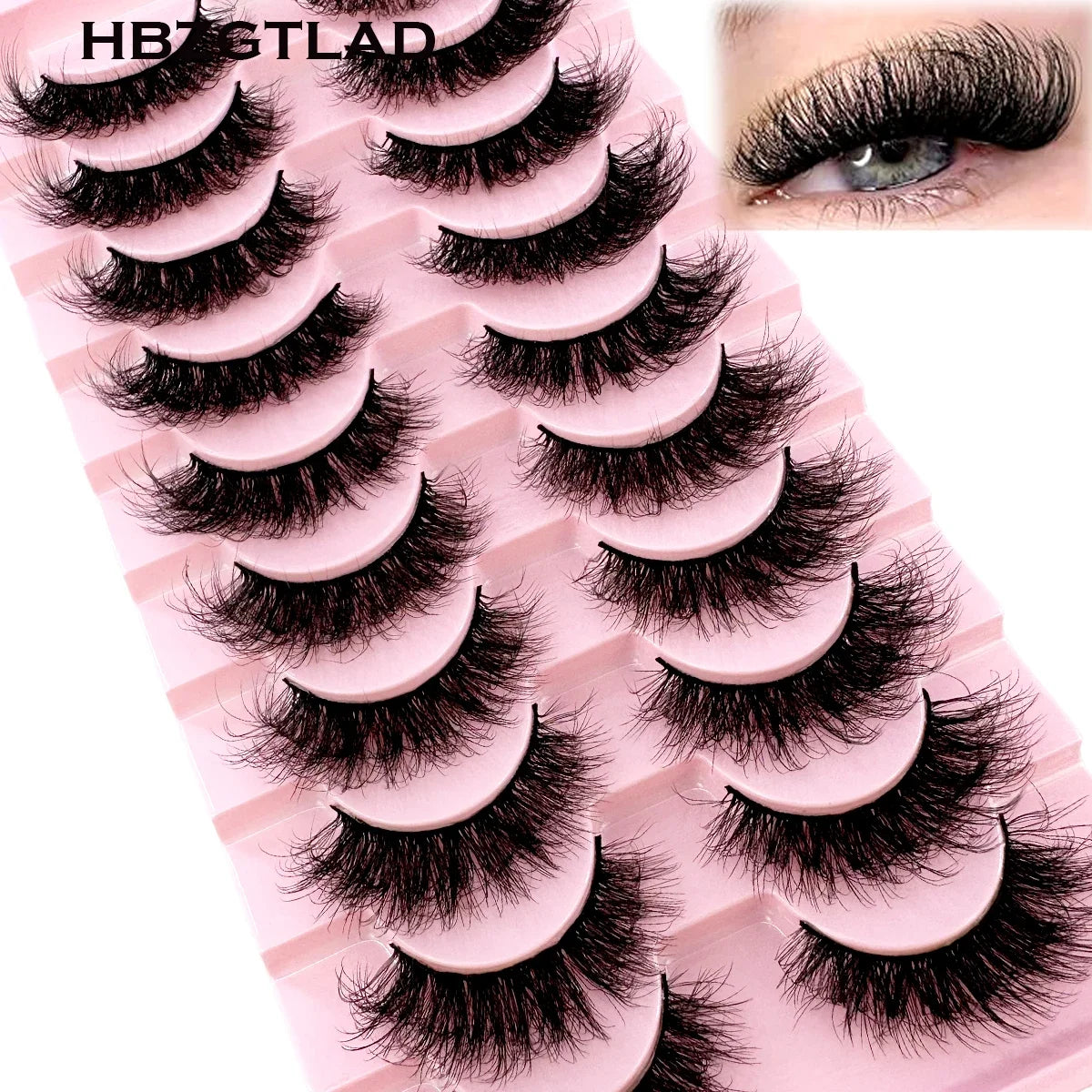 10 Pairs 8D Mink Lashes – Natural & Dramatic Volume False Eyelashes