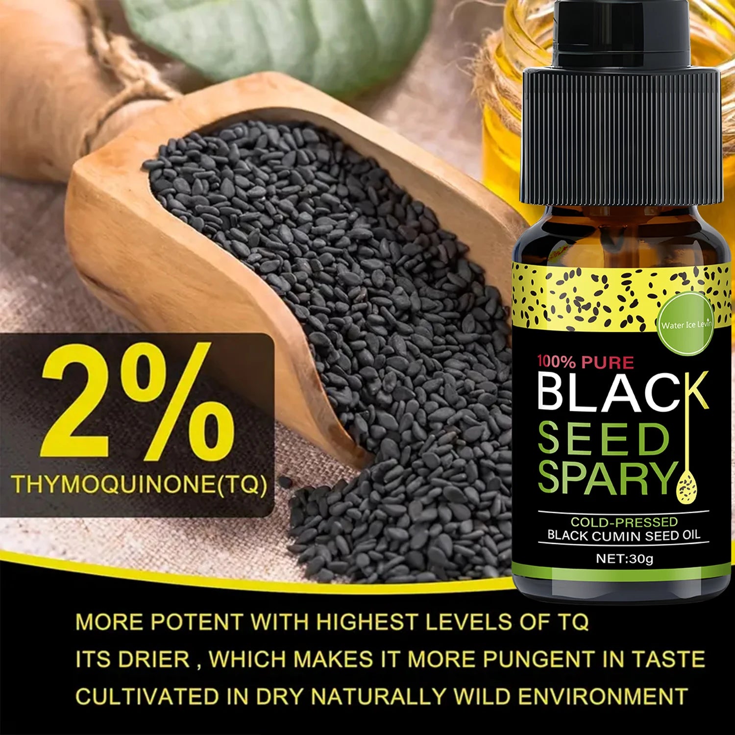 100% Pure Black Seed Oil Spray – Deep Nourishment, Frizz Control & Shine