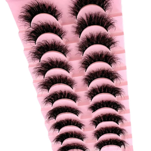 10 Pairs 8D Mink Lashes – Natural & Dramatic Volume False Eyelashes