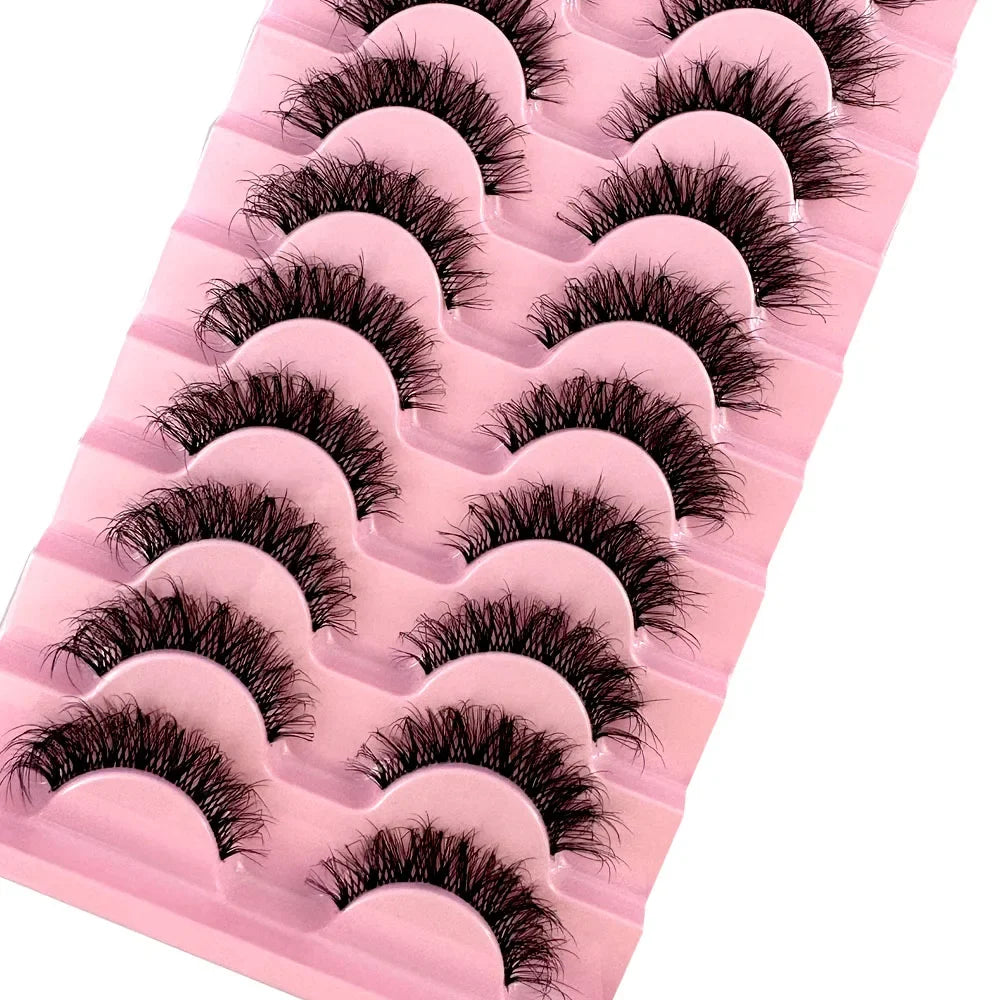 10 Pairs 8D Mink Lashes – Natural & Dramatic Volume False Eyelashes