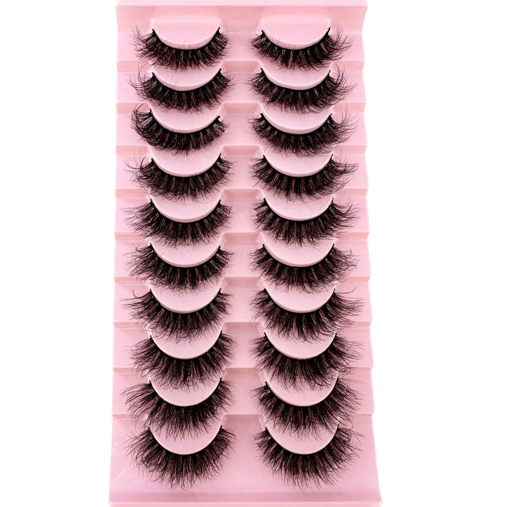 10 Pairs 8D Mink Lashes – Natural & Dramatic Volume False Eyelashes