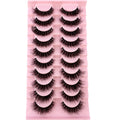 10 Pairs 8D Mink Lashes – Natural & Dramatic Volume False Eyelashes