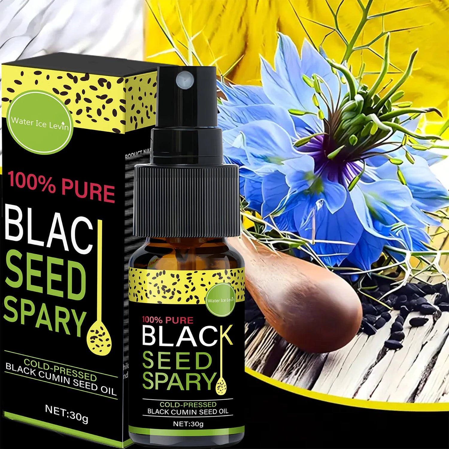 100% Pure Black Seed Oil Spray – Deep Nourishment, Frizz Control & Shine