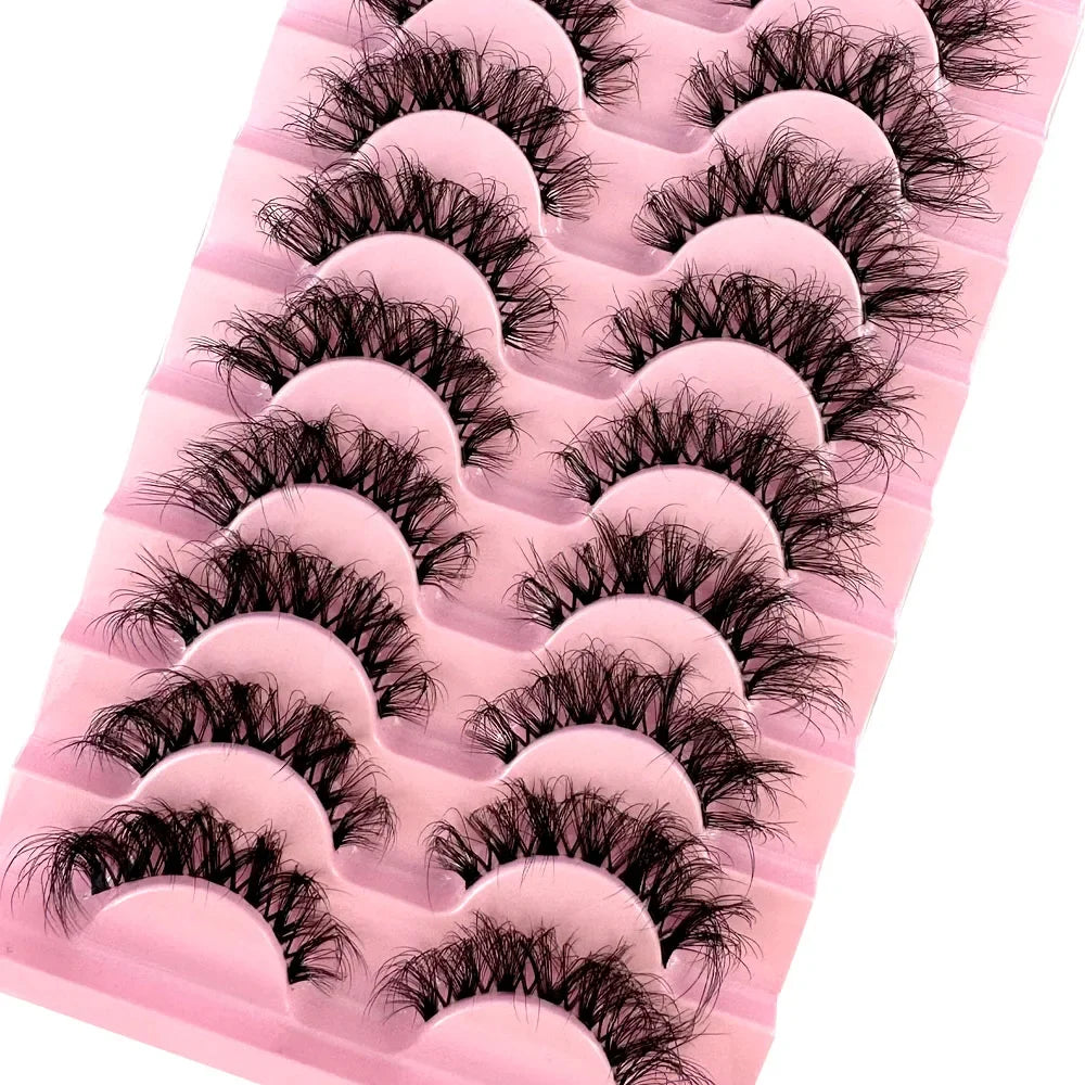 10 Pairs 8D Mink Lashes – Natural & Dramatic Volume False Eyelashes